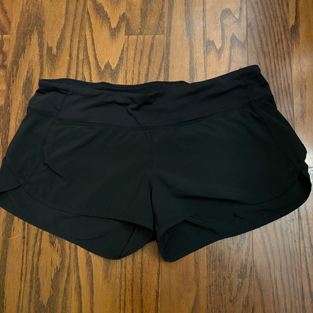 Lululemon black speed up shorts
